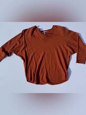 Milano V-Neck Dolman Sweater - Rust Brown